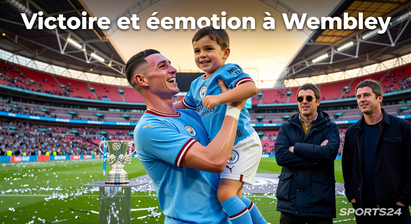 La photo qui fait vibrer Manchester : les frères Gallagher, Phil Foden et son fils, réunis après la victoire !