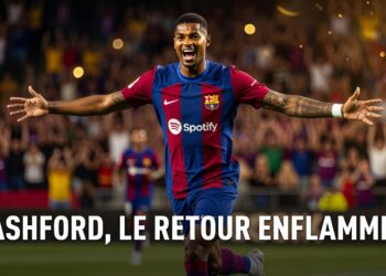 Marcus Rashford en action sous le maillot de Barcelone, incertain sur son avenir entre le club catalan et Manchester United lors du mercato 2024.